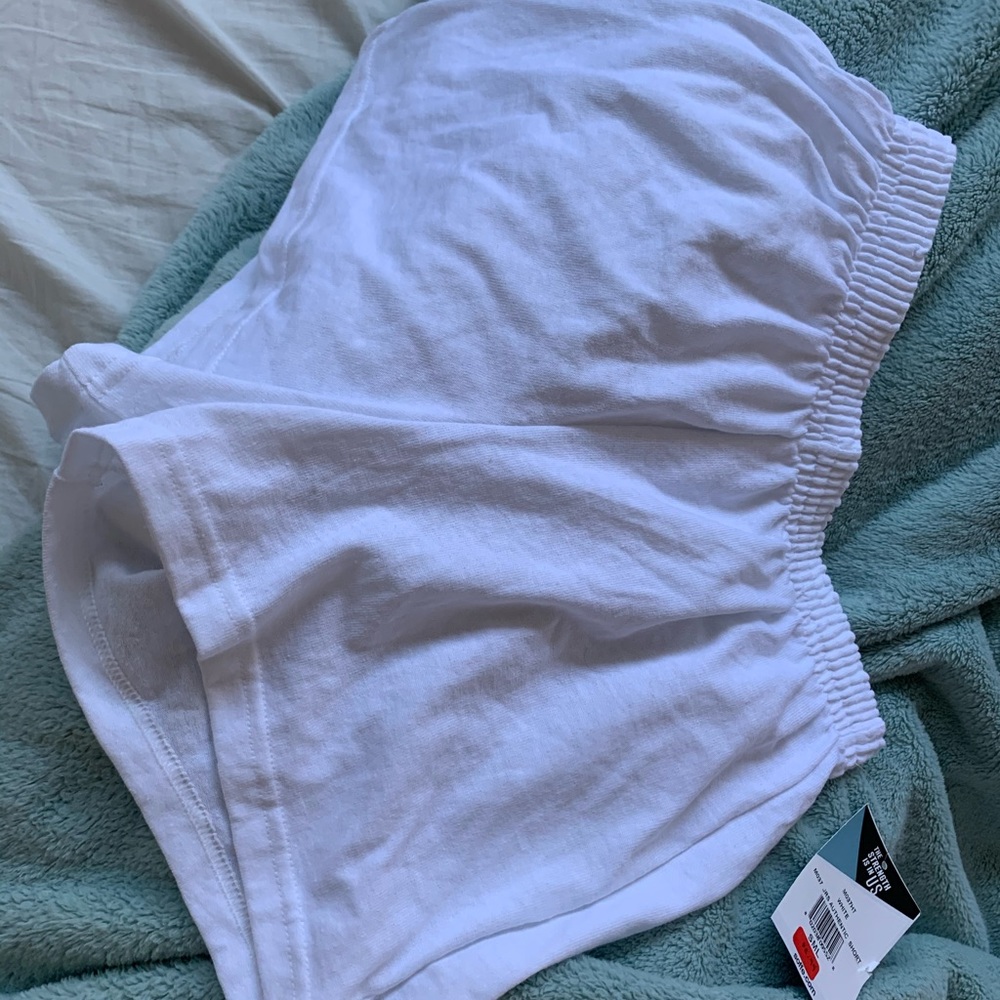 White gym shorts